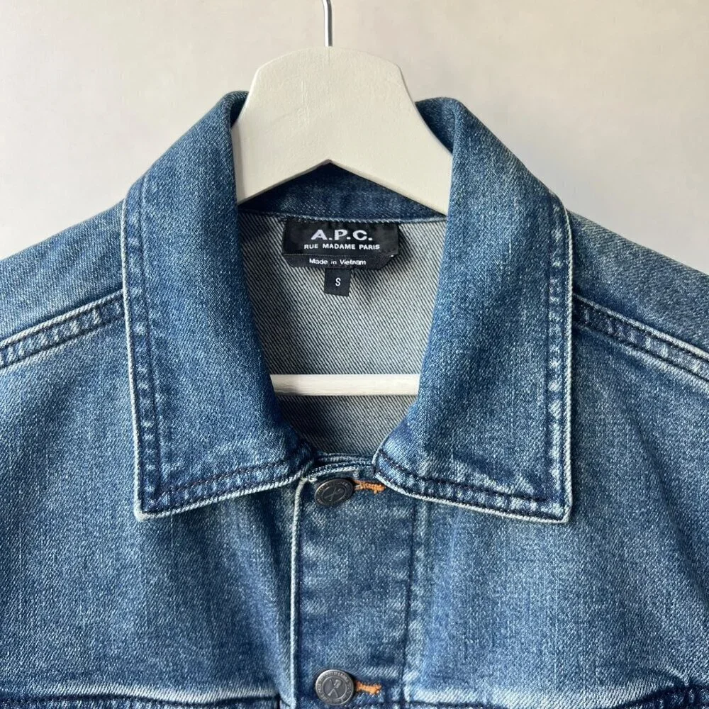 A.P.C Classic stretch denim jacket, Blue, Size S